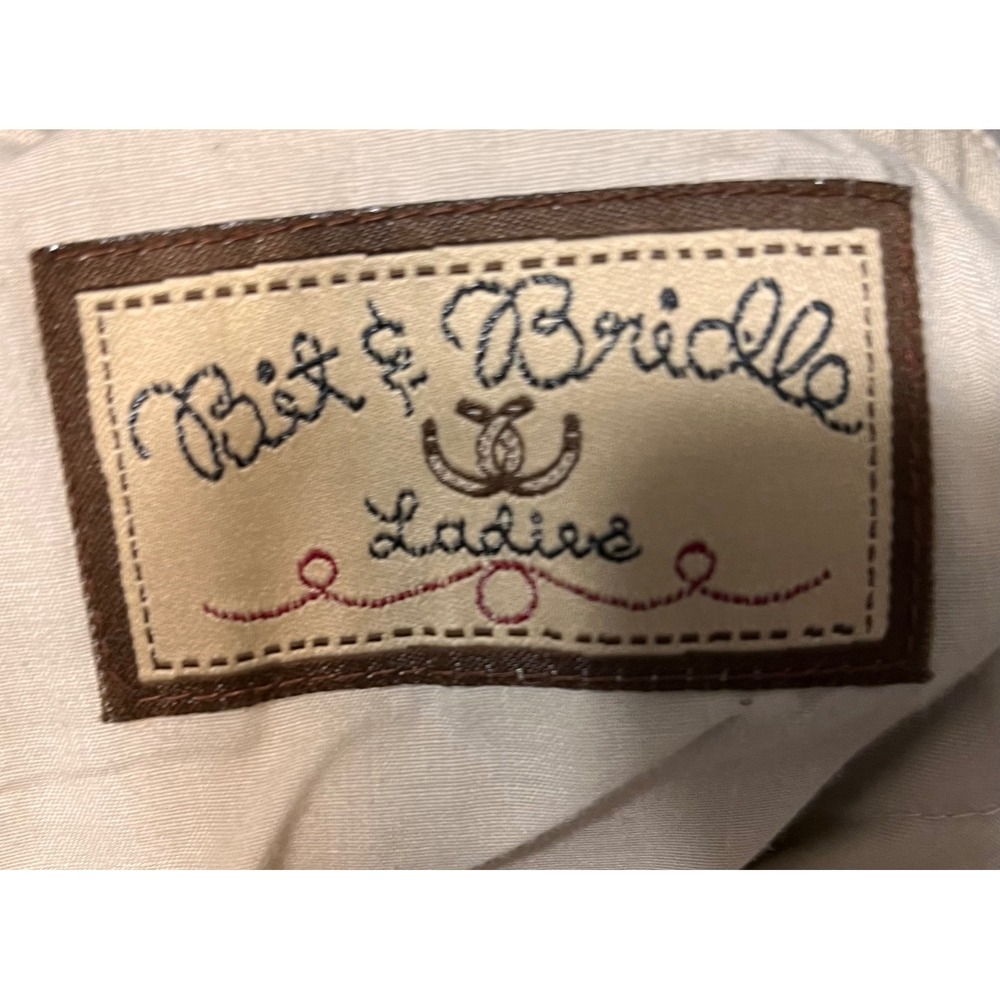 Bit & Bridle Women Tan Cowboy Boot Embroidered Capris Pants Size 12 - Picture 8 of 9